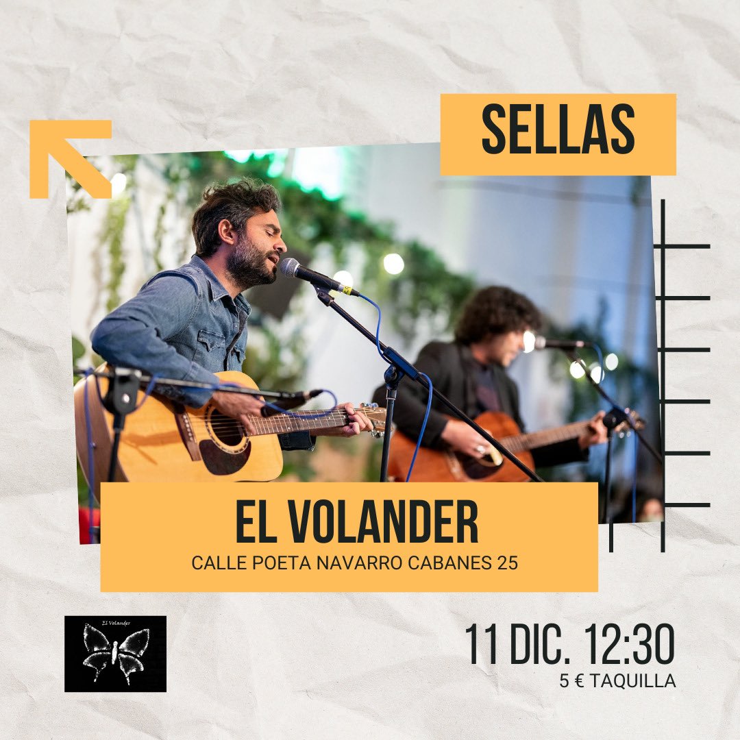 Volvemos a la carga esta vez en acústico 🎶 Domingo 11 a las 12:30 en ELVolander #conciertosvalencia <a href="/pub_el/">EL VOLANDER Valencia</a>