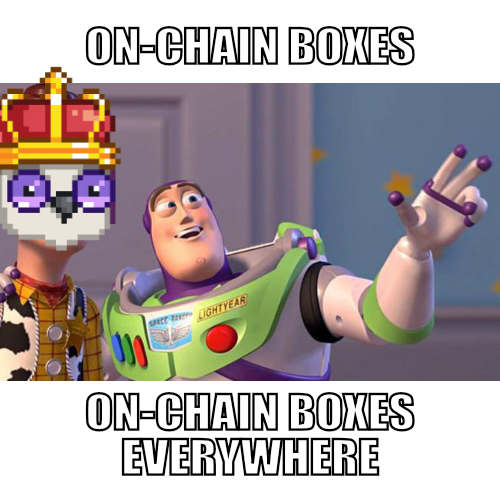 onchainbirds_'s tweet photo. Us looking at all the boxes and upgrade possibilities once they're unlocked. Decisions, decisions. #enigmaticbox #onchain #nftcollection https://t.co/mmyc6ilQf1
