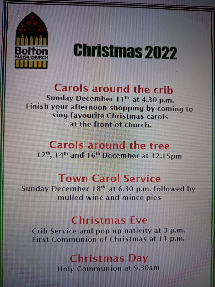 Details of all or Christmas services are here.