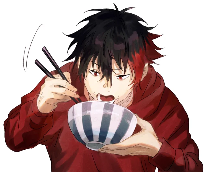 肥前くんお茶碗じゃなくて丼でご飯食べてそう 