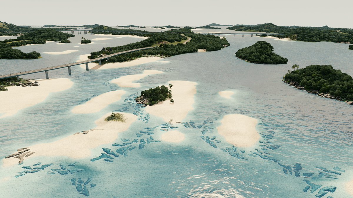 Brand new map tropical map, Shattered Island, from myself is now available on Steam: steamcommunity.com/sharedfiles/fi…. 
There's also an overview video here: youtu.be/pe8Mk4eT0c0 #CitiesSkylines