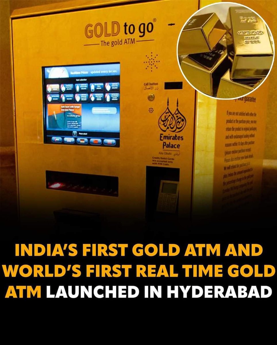 IndiaMarket_App's tweet photo. Goldsikka with technology support from Hyderabad-based startup, #Opencube Technologies has launched its first Gold ATM at #Begumpet and described it India’s first #Gold #ATM.
#india #indiamarket #socialmedia #goldsikka #hyderabad #startup #startups https://t.co/V0eYQ4gVGZ