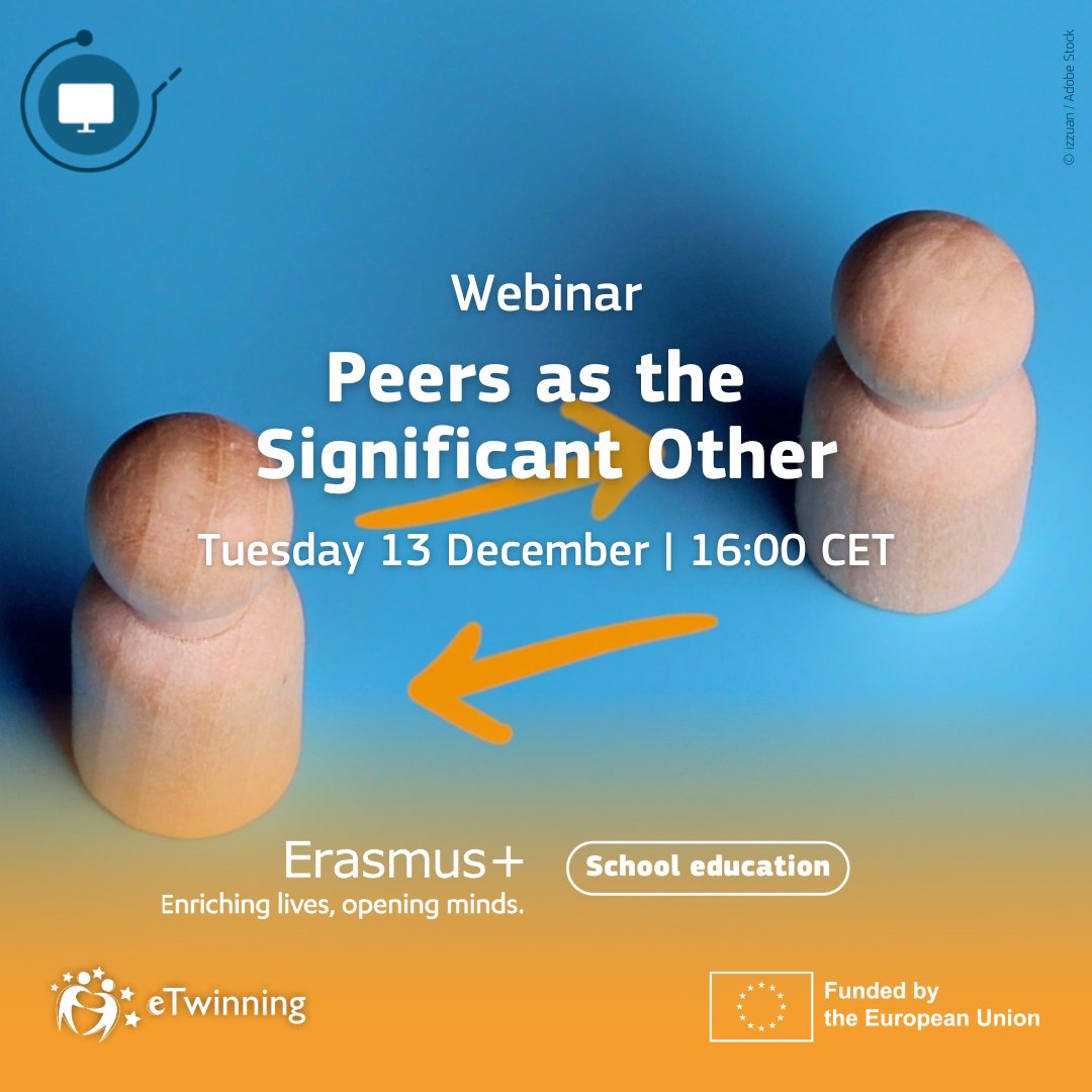 eTwinningEurope (@etwinningeurope) on Twitter photo #eTwinning webinar coming 🔜!
❓ Peers as the significant other
Speaker 🎙️ <a href="/lohynova/">Kornelia Lohynova</a>
When? ⏰ 13 December at 16:00 CET
Where? 🔗 bit.ly/3OfQeHQ
Will you join? Comment below! 👇 #eTwinning webinar coming 🔜!
❓ Peers as the significant other
Speaker 🎙️ <a href="/lohynova/">Kornelia Lohynova</a>
When? ⏰ 13 December at 16:00 CET
Where? 🔗 bit.ly/3OfQeHQ
Will you join? Comment below! 👇