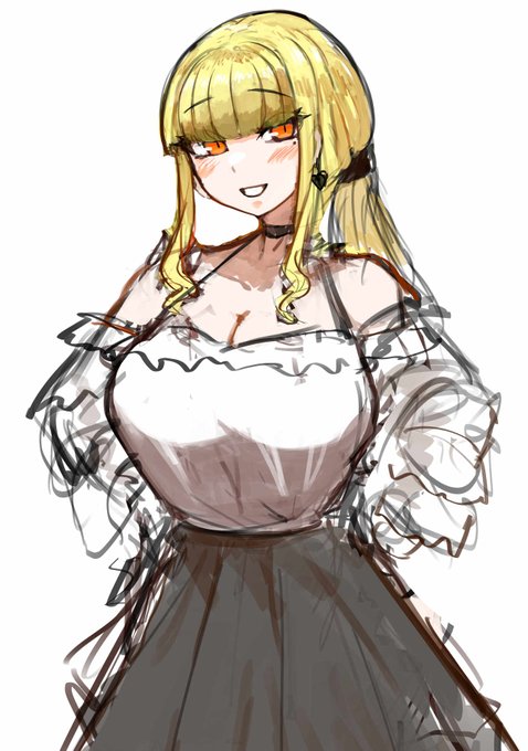 今日のウォーミングアップで描いた女の子とだいぶ前にウォーミングアップで描いた絵です。 