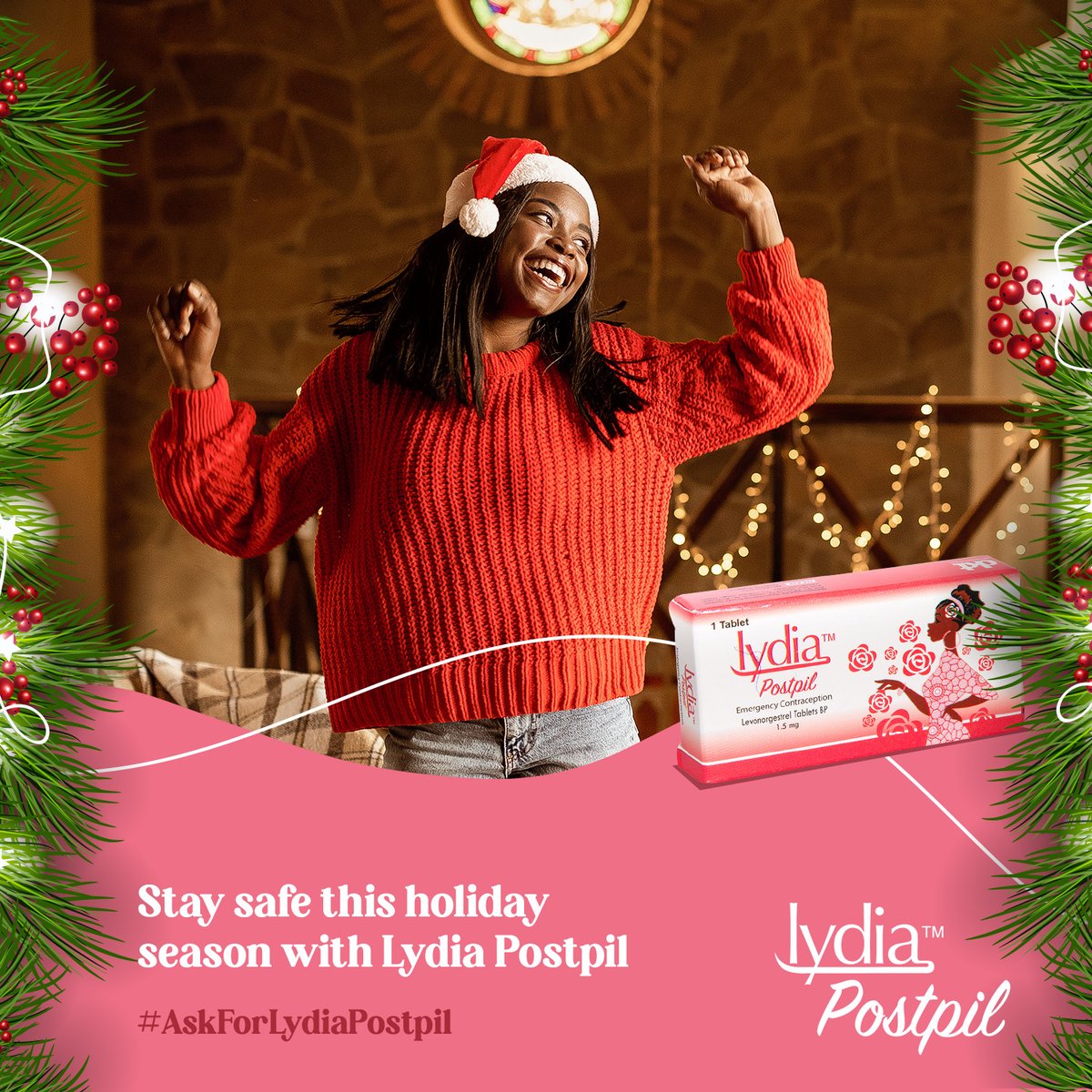 LydiaEA_'s tweet photo. The Holiday season is here, and we’ve got you covered with Lydia Postpil. Stay safe from unplanned pregnancy with Lydia Postpil emergency contraceptive. Contact your health care provider for more information.
-
Lydia Postpil is only available in Uganda
#AskForLydia https://t.co/JiyaVA6FEf