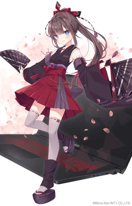 MSIノートPCイメージキャラクターでオフィシャルVtuberの美星メイちゃん(  )の新衣装のお仕立てをさせていただきました!和服だよ～～～! 