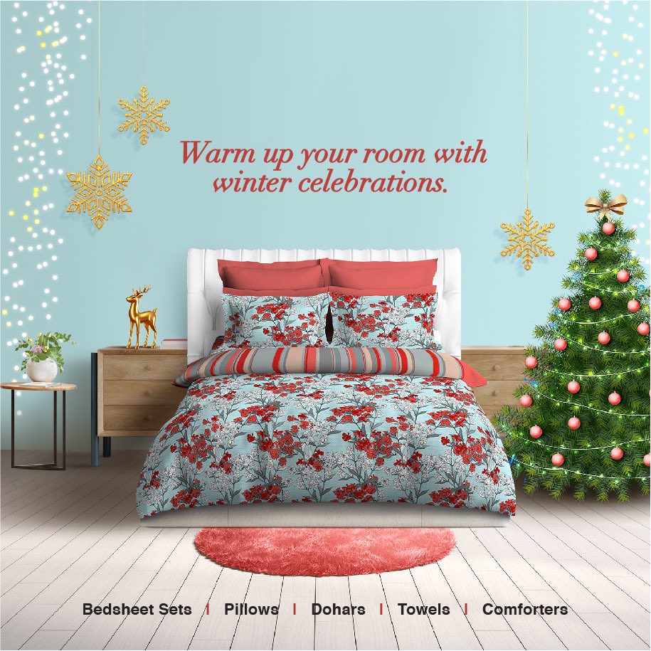 Enjoy the cold weather with a feeling of warmth as you celebrate the festivities that promise a merry ending to your year. 
.
.
#December #MoodOfTheMonth #FestiveSeason #ChristmasVibes #WinterVibes #Autumn #Layers #DressUpYourHome #Designs #Patterns