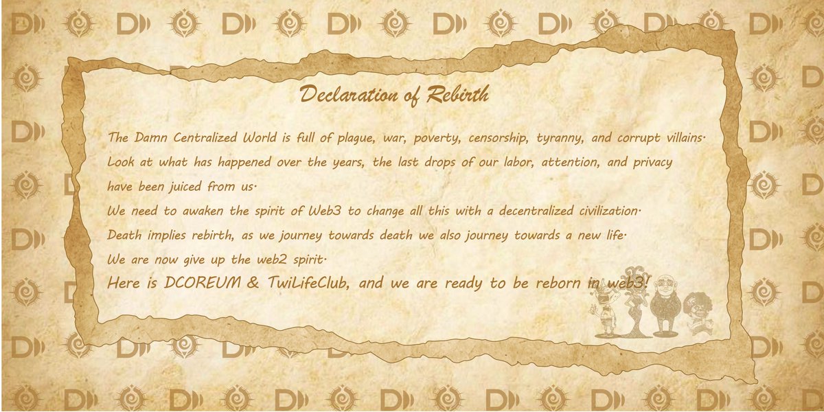 We are happy to with accompanied by <a href="/Dcoreum_io/">DCOREUM</a>  on the rebirth web3 journey.

Dcoreum is a decentralized business network based on Web3.

Here is TwiLifeClub and Dcoreum and we are ready to be reborn in web3.