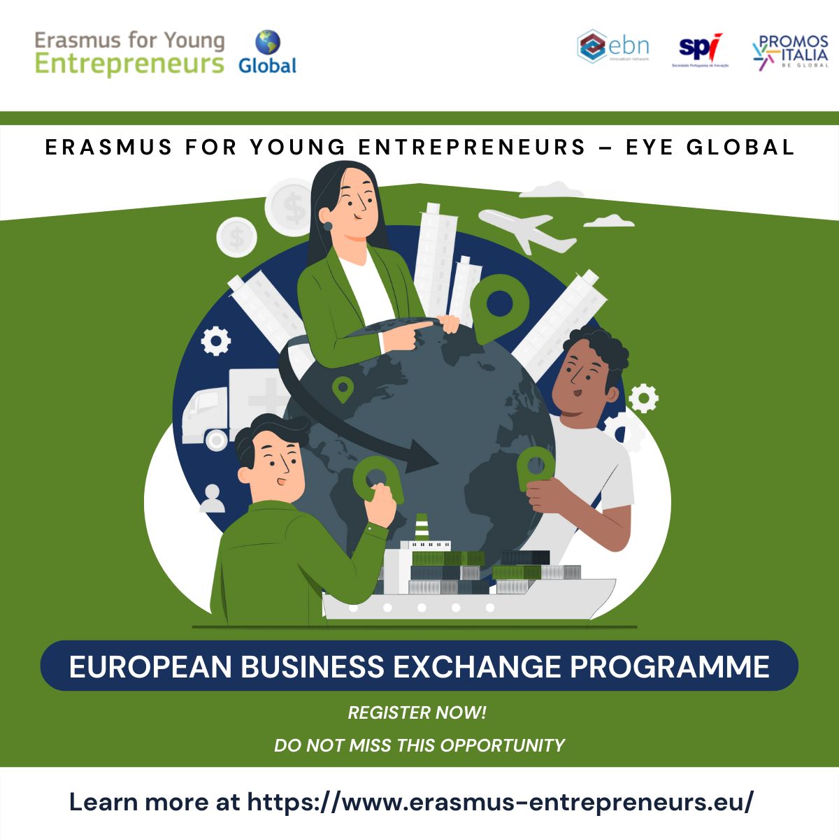 EUBIC's tweet photo. Do you want to get in touch with🌐#entrepreneurs and to get fresh💡for your own #company?

Grab the chance to be the next exchange &amp; discover new markets, business partners &amp; new skills

Join #EBNproject #EYEGlobal now‼️
Learn more👉https://t.co/7G70of9idn or contact @Livia_Mar82 https://t.co/XJhXDTDWWB