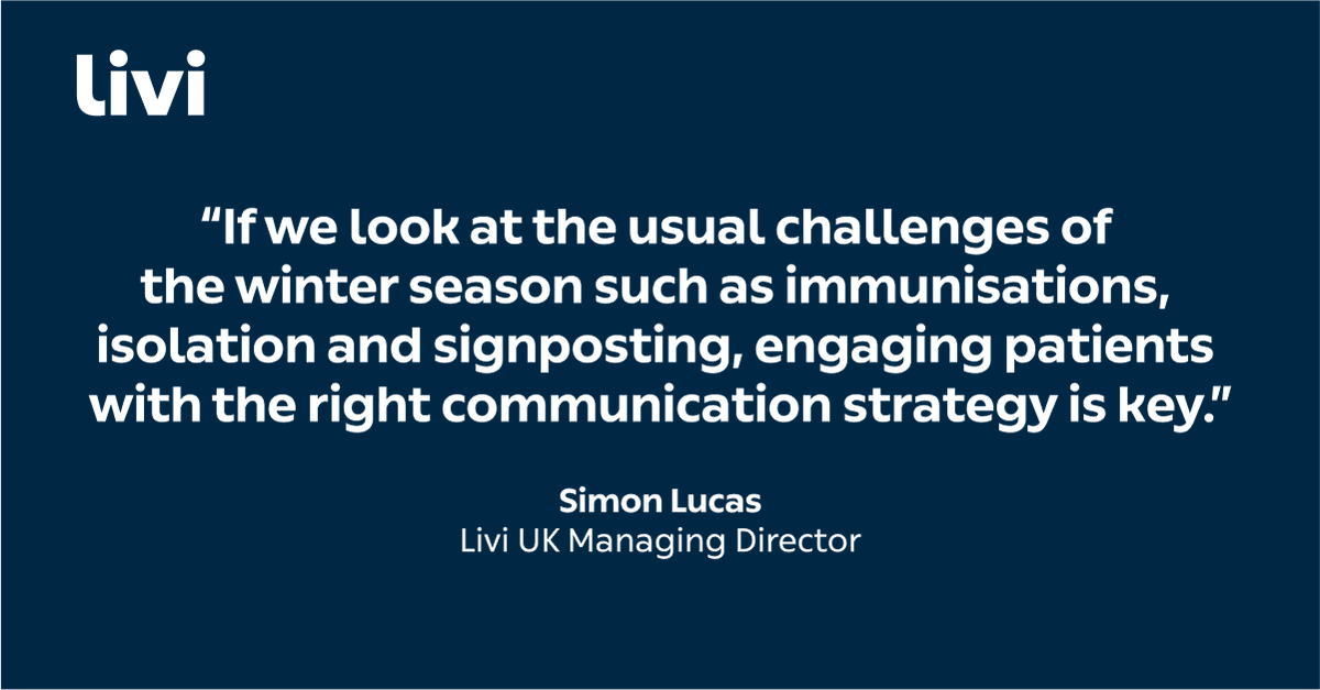 livi_uk's tweet photo. What will be the most important tools at a GP practice disposal in managing this winter season? One key element will be communication. 

Download your copy of our Winter Access Report: https://t.co/o1DGowu7o5

#WinterAccess #DigitalHealthcare https://t.co/vCcgWasTGI