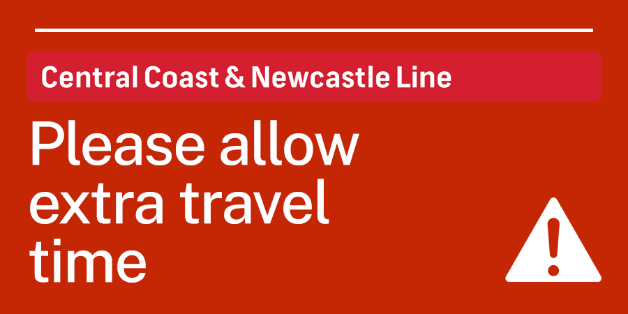 On Tuesday 6 December, train services on the Central Coast & Newcastle Line will be less frequent and trips may take longer than normal due to urgent signal repairs at Cardiff. From 12:00 until 18:00 buses will replace all trains between Fassifern and Newcastle interchange.