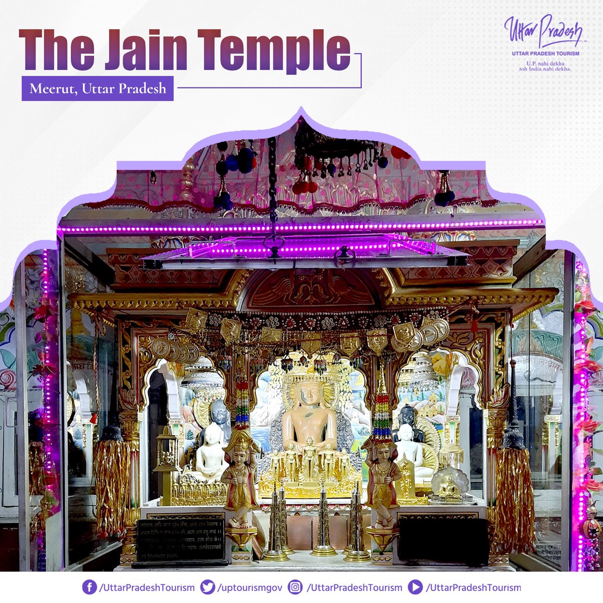 uptourismgov's tweet photo. The very old and the heart of the village, #Salawa, is the #JainMandir of #Meerut. It is one of the best tourist places and is dedicated to #LordParshvanath. Legend has it that all wishes are fulfilled here. The temple embodies indescribable architectural beauty.
#RethinkTourism https://t.co/ndyjaODoBG