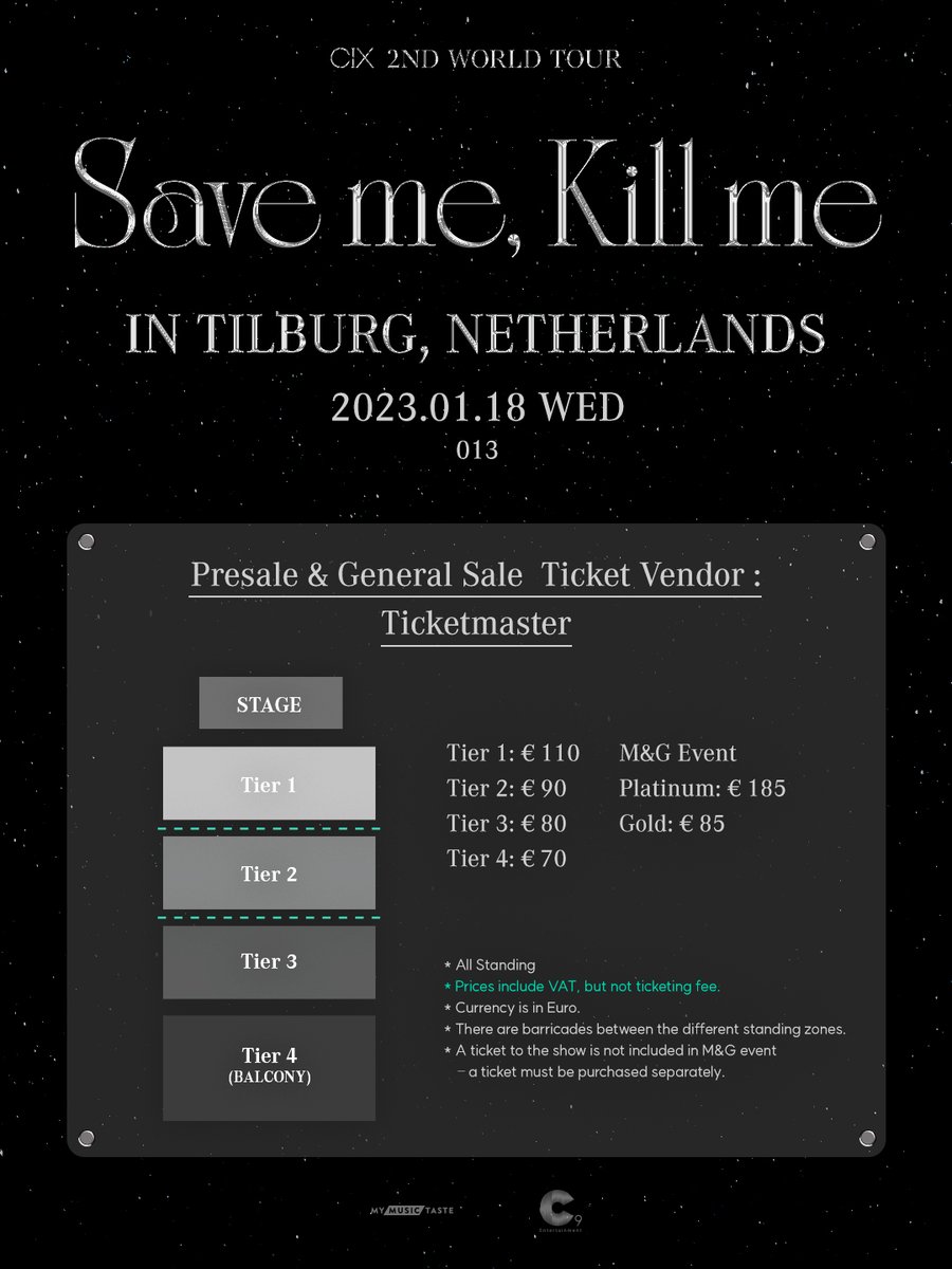 _mymusictaste's tweet image. ⏳24 HOUR COUNTDOWN⏳

TasteMaker PRESALE of:
CIX 2nd WORLD TOUR &amp;lt;Save me, Kill me&amp;gt; IN TILBURG

PRESALE INFOℹ️mmt.fans/bnar

**Only TasteMakers who made for applicable cities are eligible for the TasteMaker promo code for this tour.

#CIX #Saveme_Killme_INEUROPE