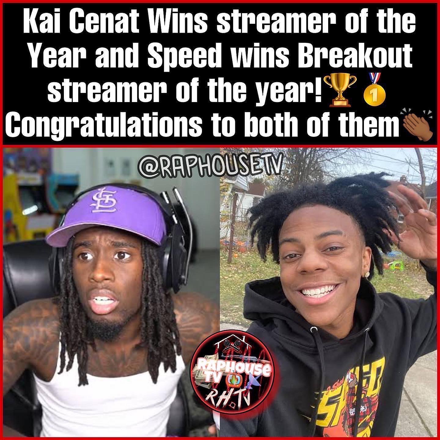 Raphousetv (RHTV) on X: Kai Cenat Wins streamer of the Year and