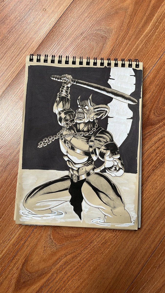 dethrune's tweet photo. here's Herbert...a sketch that went to far :)
.
.
.
#demon #monster #originalart #originalcharacter #originalcharacterart #characterart #characterillustration #traditionalart #inksketch #inkdrawing #brushpen https://t.co/qFiVryJxys