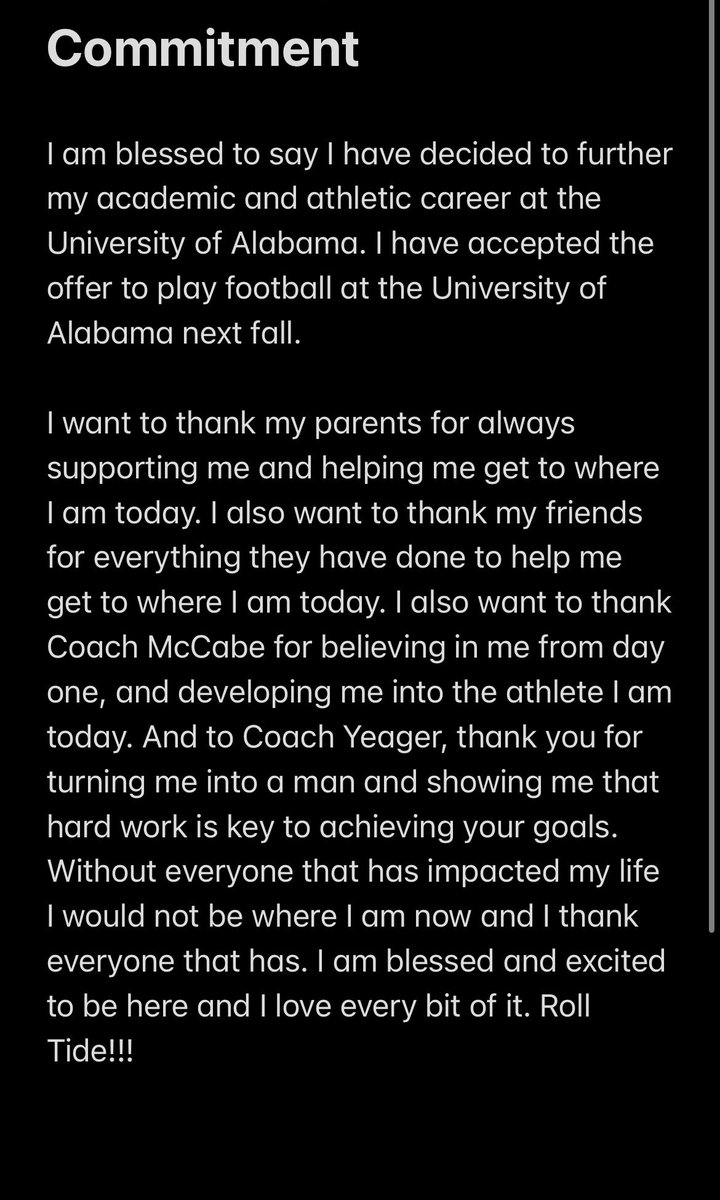 HarradineReed's tweet photo. Committed @AlabamaFTBL @CoachHutzler @OneOnOneKicking @_Mike_McCabe @BFentress @OneOnOneRecruit @MtnBrookFTBL @RecruitMtnBrook @MBAthletics @MOUNTAINBROOK @AL6AFootball https://t.co/kBnHPas0cv