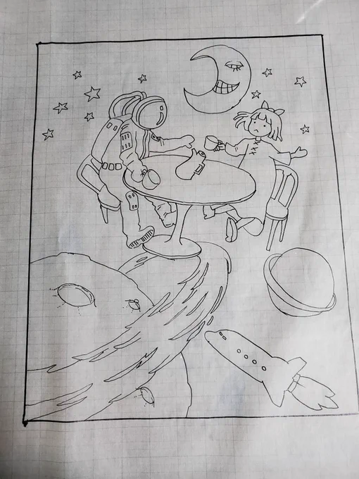下絵でーきたー❗ 