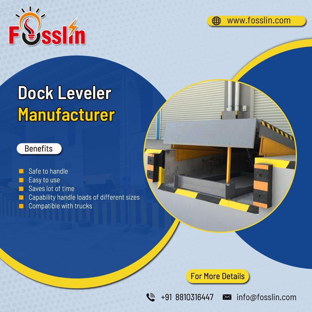 FosslinGroup's tweet photo. Dock Leveler Manufacturer
Benefits 
Safe to handle, Easy to use, Saves lot of time, Capability handle loads of different sizes, Compatible with trucks etc.
For more info:  +91 8810316447
Visit us - https://t.co/LMjUUOyym3
#fosslingroup #Automationsolution #Dockleveler https://t.co/tkwTukHhX7