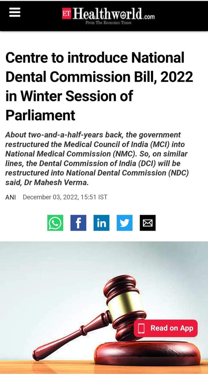 dentodontics's tweet photo. So Now Center to introduce NATIONAL DENTAL COMMISSION BILL 2022 in Winter Session of Parliament like @NMC_IND which was reconstructed from #MCI 
#NDC (NATIONAL DENTAL COMMISSION) will be formed in similar way from #DCI 
#MedTwitter #DENT #DentTwitter 
Will something change? https://t.co/CUNoTuH4vN