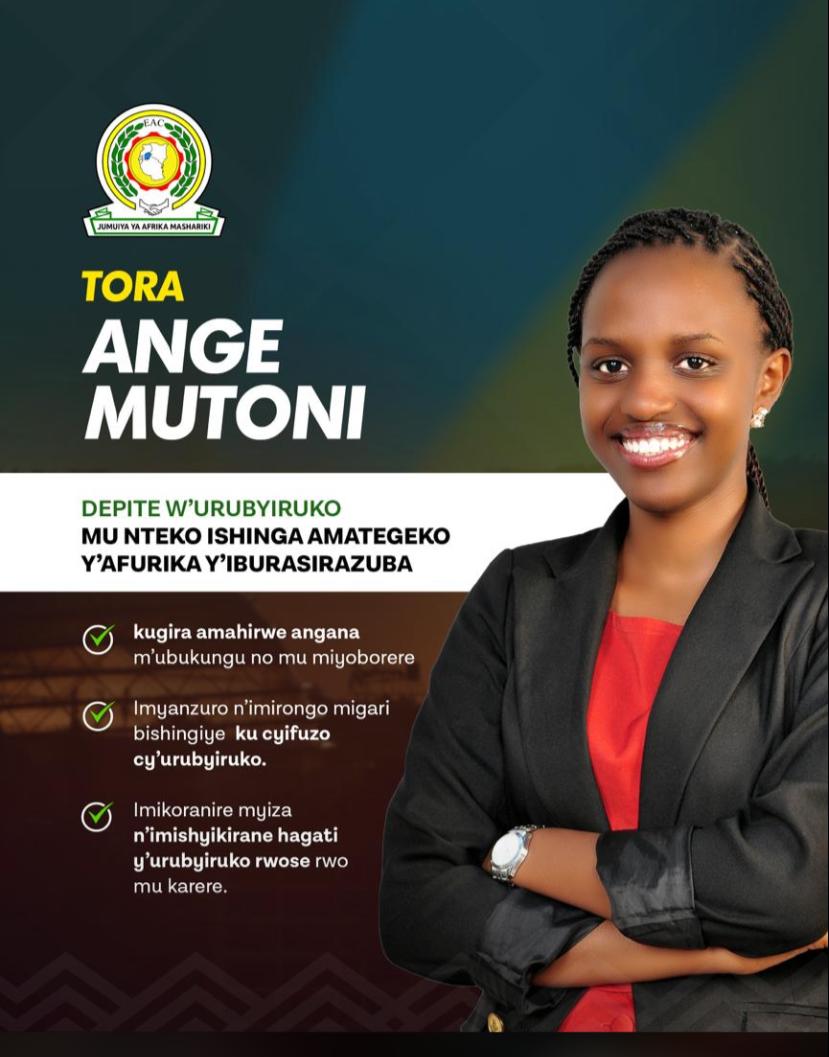 We are delighted to announce that Ange Umutoni <a href="/UMUTONIAnge1/">Phn. Ange UMUTONI</a>  is running for Rwanda youth representative in EALA. Ange is truly one of us, a beloved Former Regional Coordinator of @EACYAP and member of the platform in Rwanda.
