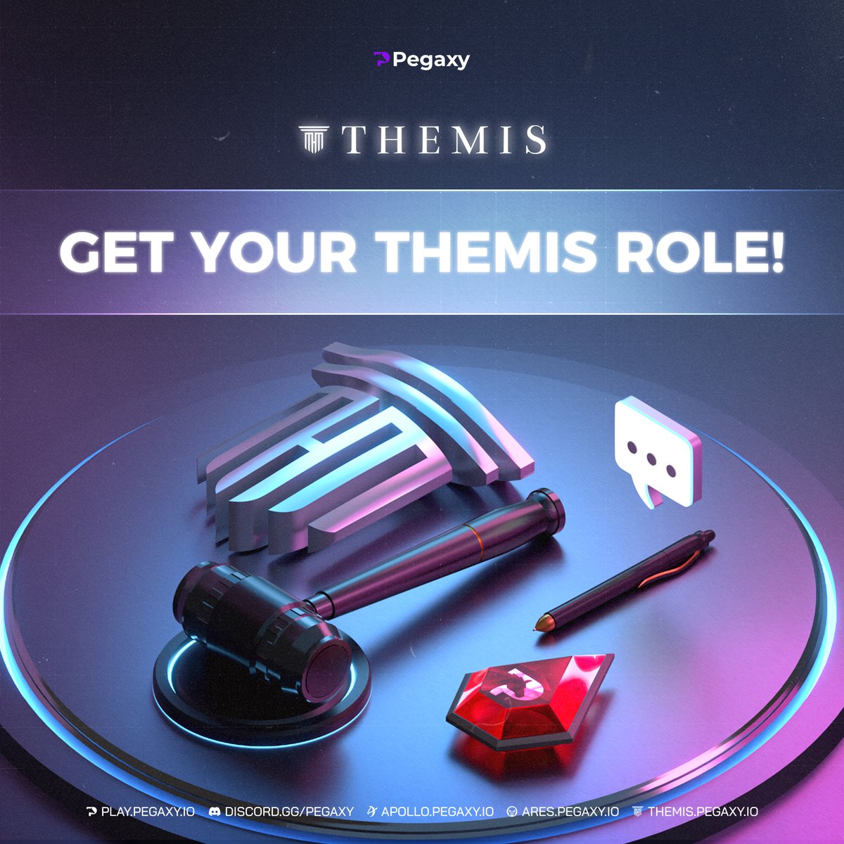 PegaxyOfficial's tweet photo. Don't have a Themis User role yet? If you want to learn how to get one check out this post! ❤️ 

Having a Themis User role in Discord will give you access to our exclusive Themis channels, where we post Themis-related updates and announcements! https://t.co/Y8JMKVxFOq