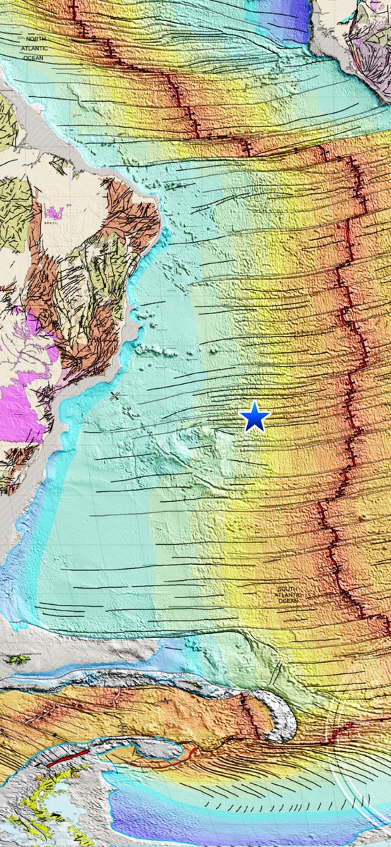 EQuake_Analysis's tweet photo. Recent intraplate 5.2 (#USGS) South Atlantic Ocean (offshore Brazil), could be associated to the reactivated oceanic fracture zone (Rio Grande/Florianopolis Fracture Zone?), triggers factors are the nearby MAR seafloor spreading and the Rio Grande Rise lithospheric loading. https://t.co/PDiReTnH7x