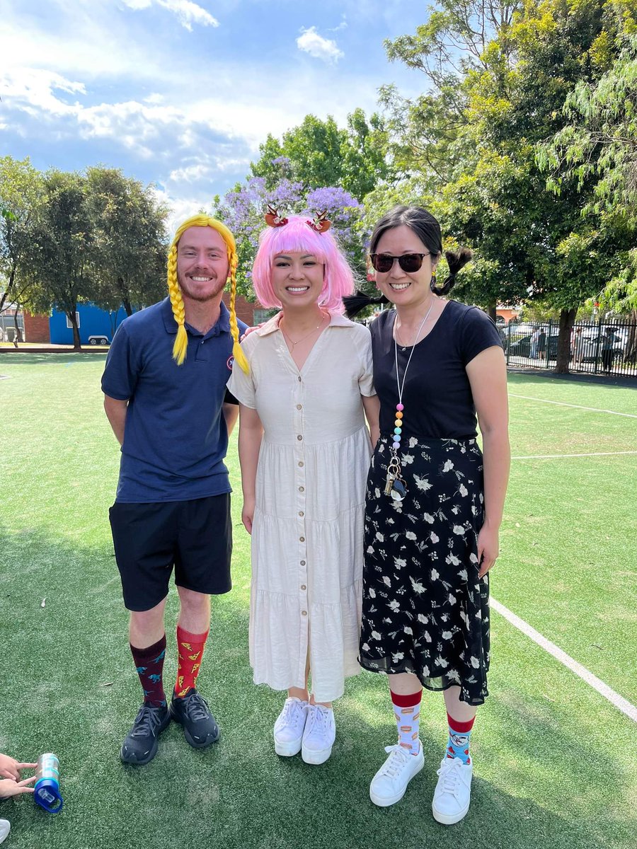 Getting into the spirit of Crazy Hair and Crazy Sock day <a href="/melindateaches1/">Melinda Phan</a> <a href="/llai1109/">Mrs Gideon</a>