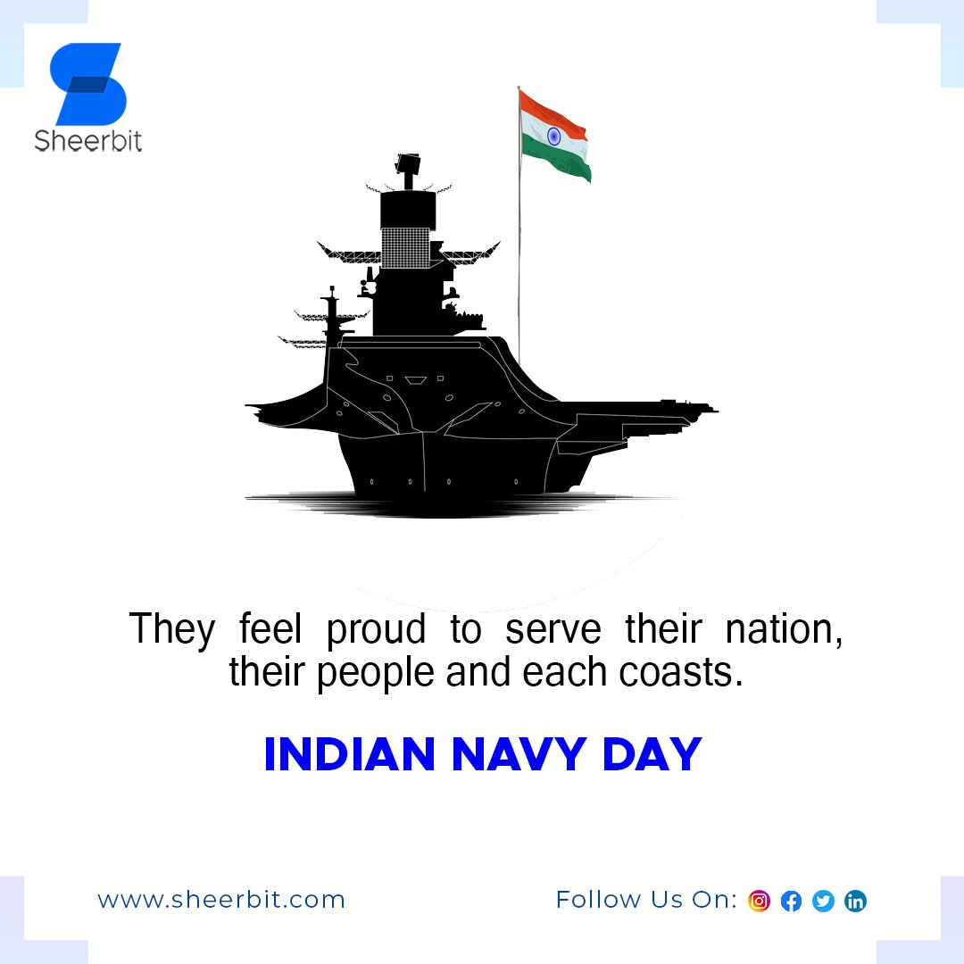 On the occasion of Indian Navy Day let us thank the Indian Navy for their dedication and protection.   #indiannavyday #jaihind #navyday #salute #indiannavymarcos #indiannavypride #sheerbit #sheerbittechnologies #AhmedabadITCompany #mobileapplicationdevelopment #Android #iOS #Voip