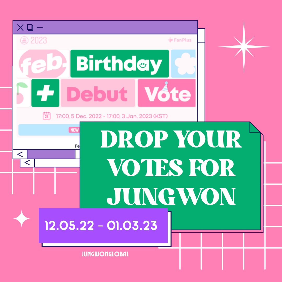 [FANPLUS] Vote 

Voting poll is now officially OPEN!

🗓️Ends: 01/03/23
🎟️Referral Code: #fcef4451 
🗳️Vote Here: vote.fanplus.co.kr/?vote=177
🎯 Goal: Top 3

#정원 #엔하이픈_정원 
<a href="/ENHYPEN_members/">ENHYPEN</a> <a href="/ENHYPEN/">ENHYPEN OFFICIAL</a>