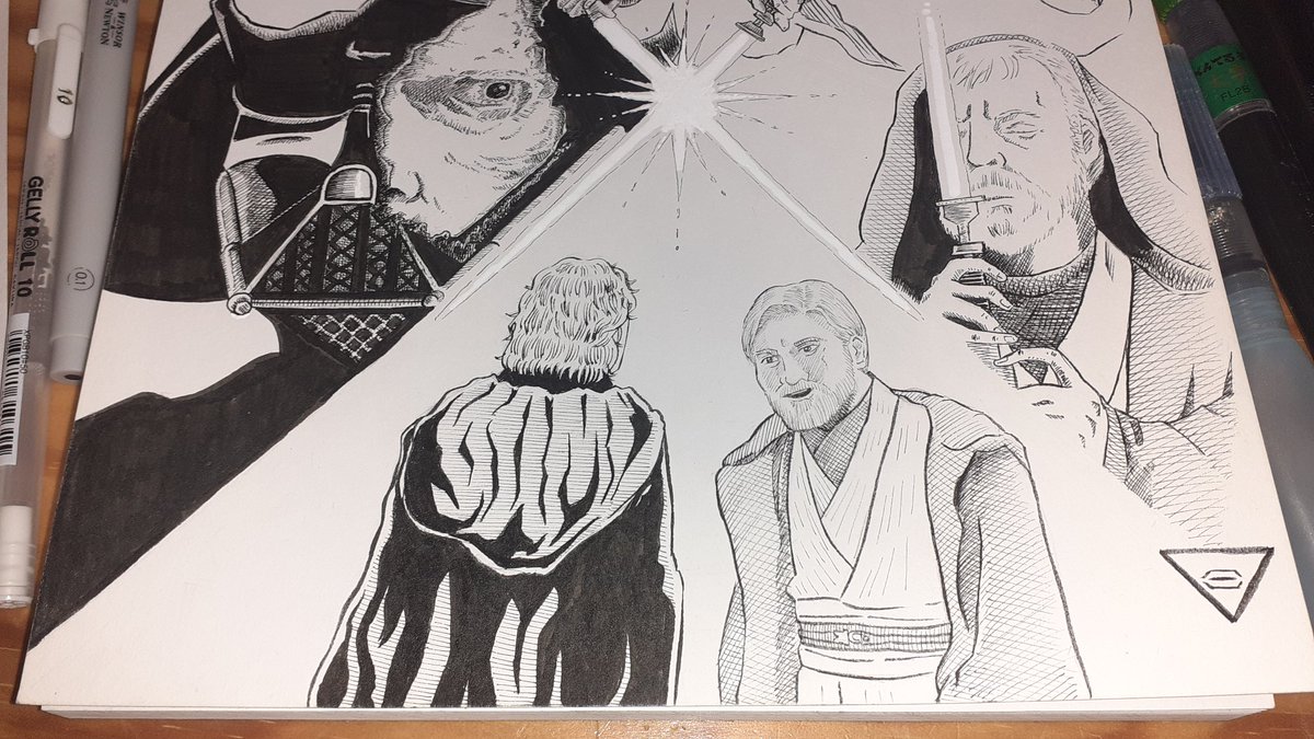 theBdrawings's tweet photo. 5h40, fin de journée,  le champ de bataille après la guerre (des étoiles)...
Anakin &amp; Obi-Wan, comission terminée !
#AnakinSkywalker #ObiWanKenobi #StarWars @starwars #drawing #illustration #traditionalart #traditionalartist #Art #FuckTheAI #StarWarsArt #Nantes https://t.co/Of8GMm37L4