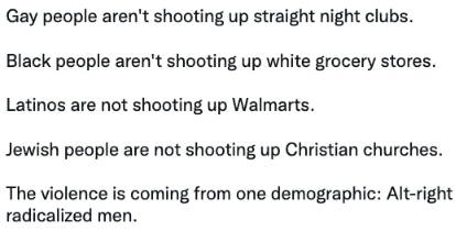 RealWokeJuice's tweet photo. Retweet. Sorry not sorry, the data is the data. #whitemen #violence #americanproblem #radical #rightwing #rightwingradical #trump https://t.co/KZF79iM5xi