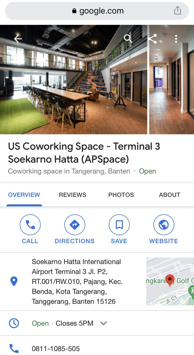 khansalina's tweet photo. @contactap2 halo min, saya ingin bertanya tentang US Coworking Space - APSPACE Terminal 3.
1. Apakah coworking space-nya masih beroperasi?
2. Menurut google maps, jam tutupnya pukul 17:00, tp menurut website https://t.co/33413NhhTx buka 24 jam. Mana ya yg betul? https://t.co/iBMeOXfkUs