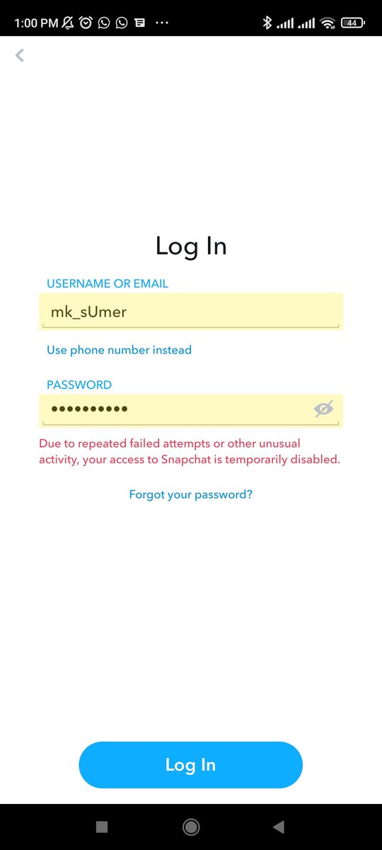 umer5550's tweet photo. @snapchatsupport It's been a month since snapchat isn't working in my phone kindly help me regarding this issue. Whenever I tries to log in, it shows that "Snapchat is temporarily disabled". https://t.co/06b4fXYpGw