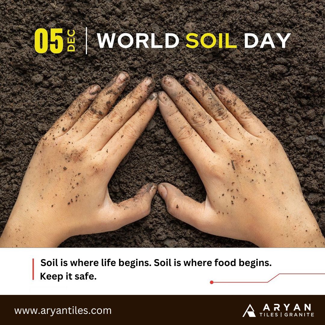 Soil is our life, conserve and save it to celebrate this occasion of World Soil Day.

#worldsoilday #soilday #soilhealth #soilscience #soilbiology #soilmicrobes #arayntiles #granite #tiles #slab #mineral #graniteexporter #kitchencountertops #savesoil #savesoilmovement