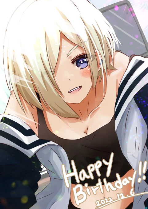 「Hey!babyちゃん!  私への最初のhappy birthday、特別君に言わせてあげるよ!」的なイラスト。誕生日おめでとう!!!!#虹ヶ咲  #lovelive  #ミア・テイラー#ミア・テイラー生誕祭2022#ミア・テイラー誕生祭2022 