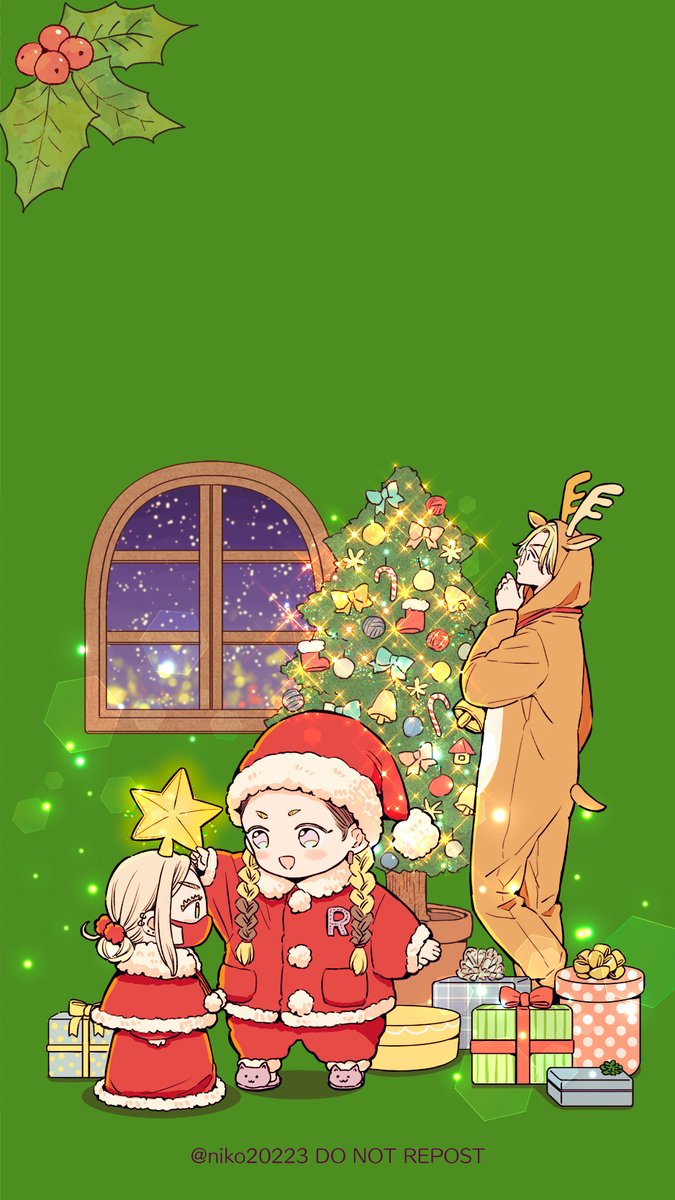 christmas christmas tree santa hat hat gift window braid  illustration images
