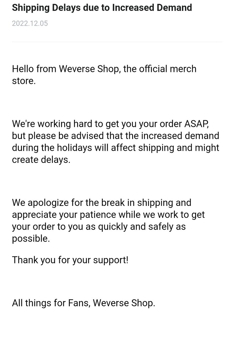 KMerchOutlet's tweet photo. 📢#KMerchOutletUpdates 

Please be informed that there will be delays in the shipment😔 https://t.co/m4s058D4Nj