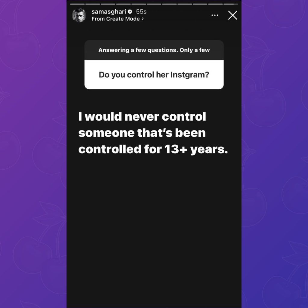 Britney Spears’ husband Sam Asghari shuts down rumors that he controls her Instagram:

“I would never control someone that’s been controlled for 13+ years.”