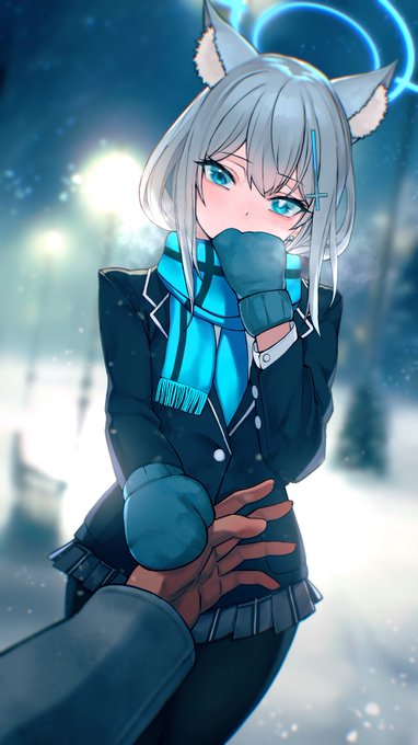 寒そうだし…手、繋ご?
#ブルアカ 