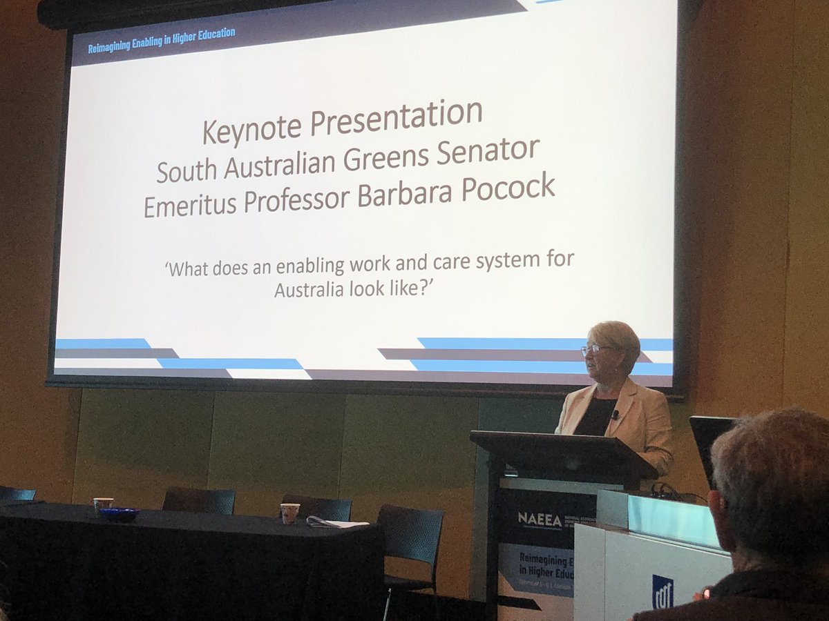 Greens Senator Barbara Pocock is sharing some of her thoughts on combining work and life and the benefits of a non traditional path through education #naeea2022