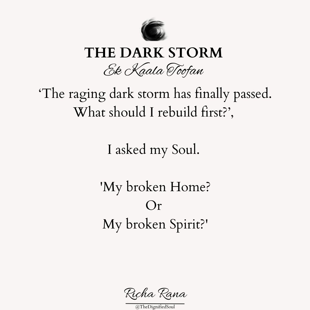 #PoemoftheDay: The Dark Storm
. 
#thedignifiedsoul #richaranapoetry #poetry #poets #writers #poems #writingcommunity #author #poetrycommunity #mysticalpoetry #spiritualpoetry #poetsoftwitter #writersoftwitter #motivation #inspiration #poetrytwitter #rumi #sufipoetry #selfhelp