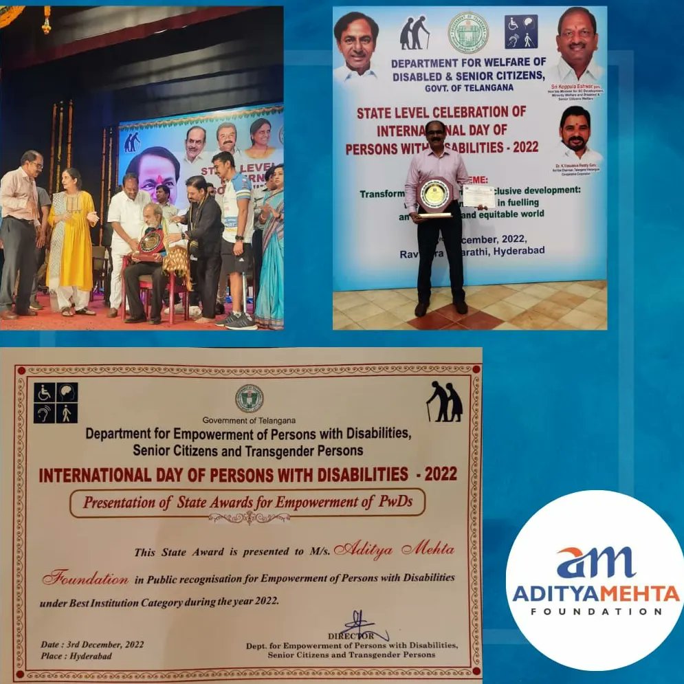 Adityacyclist's tweet image. It&apos;s a proud moment for us today! 

@AdityaMehtaF has won the State Award in Public Recognition for Empowerment of Persons with Disabilities under Best Institution Category for the year 2022.

 #stateaward #publicrecognition #empowerment #personswithdisabilities #bestinstitution