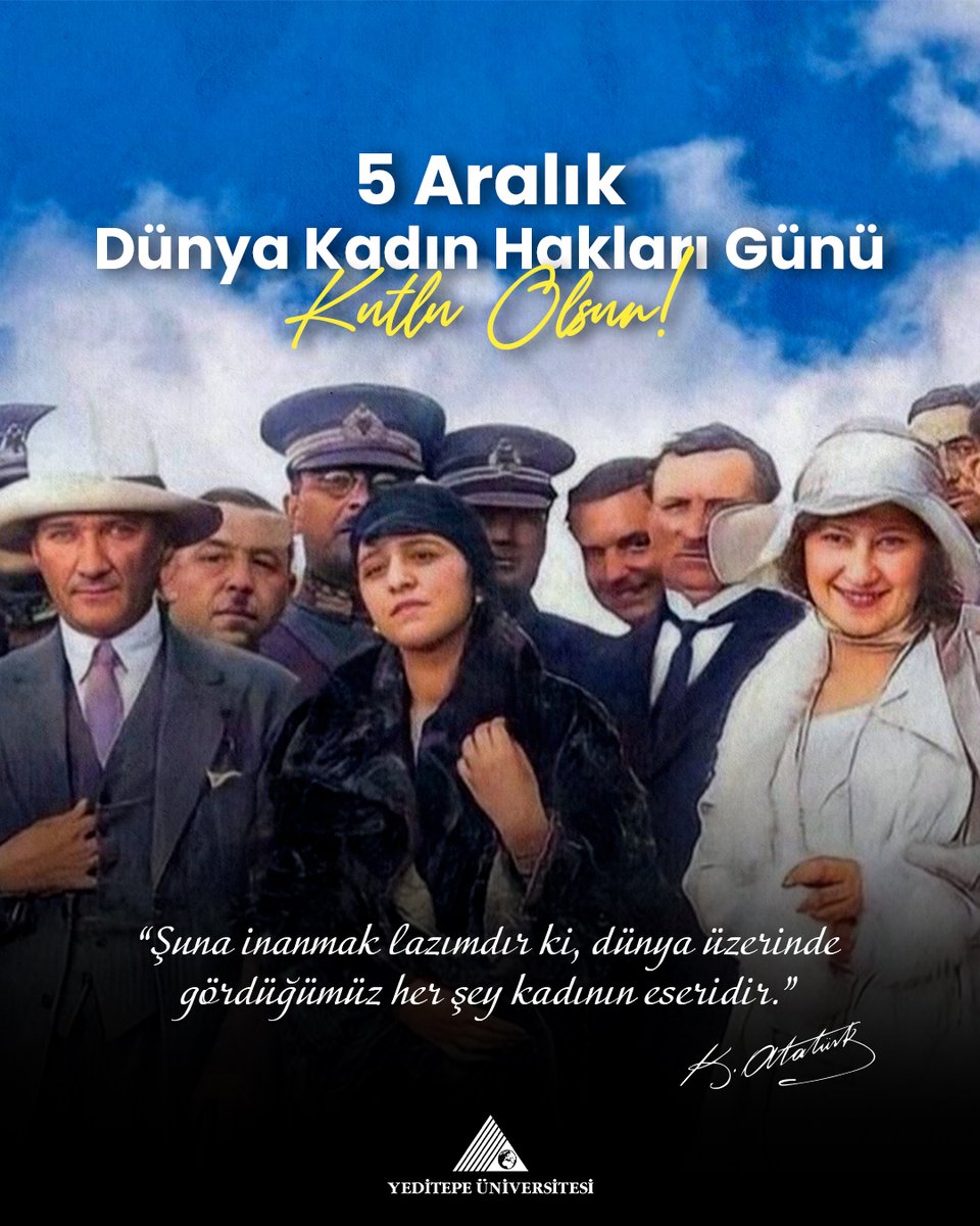 YeditepeUni's tweet photo. Bugün çok önemli bir gün!Hem Dünya Kadın Hakları Günü'nü hem de Türk Kadınının Seçme ve Seçilme Hakkına Sahip Oluşunun Yıldönümü'nü kutluyoruz!Bu özel günde dileğimiz, dünya kadınlarının durmadan ürettikleri, başarıları ile dünyayı güzelleştirdikleri  nice anlara şahit olabilmek! https://t.co/A8mveZHwcq