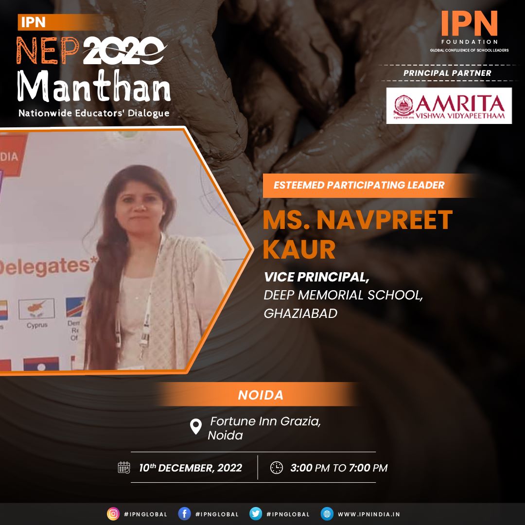 IPNFoundation's tweet photo. IPN Leaders will be joining us at Nationwide School Leaders' Dialogue from ๐ต๐๐๐
๐ to discuss and share their views on 02 years of NEP2020 Implementation.
#school #ipnindia #nep2020 #ipnmanthan2022 #paneldiscussion #meetups #๐ต๐๐๐
๐ #educators https://t.co/nzEmewpRDf