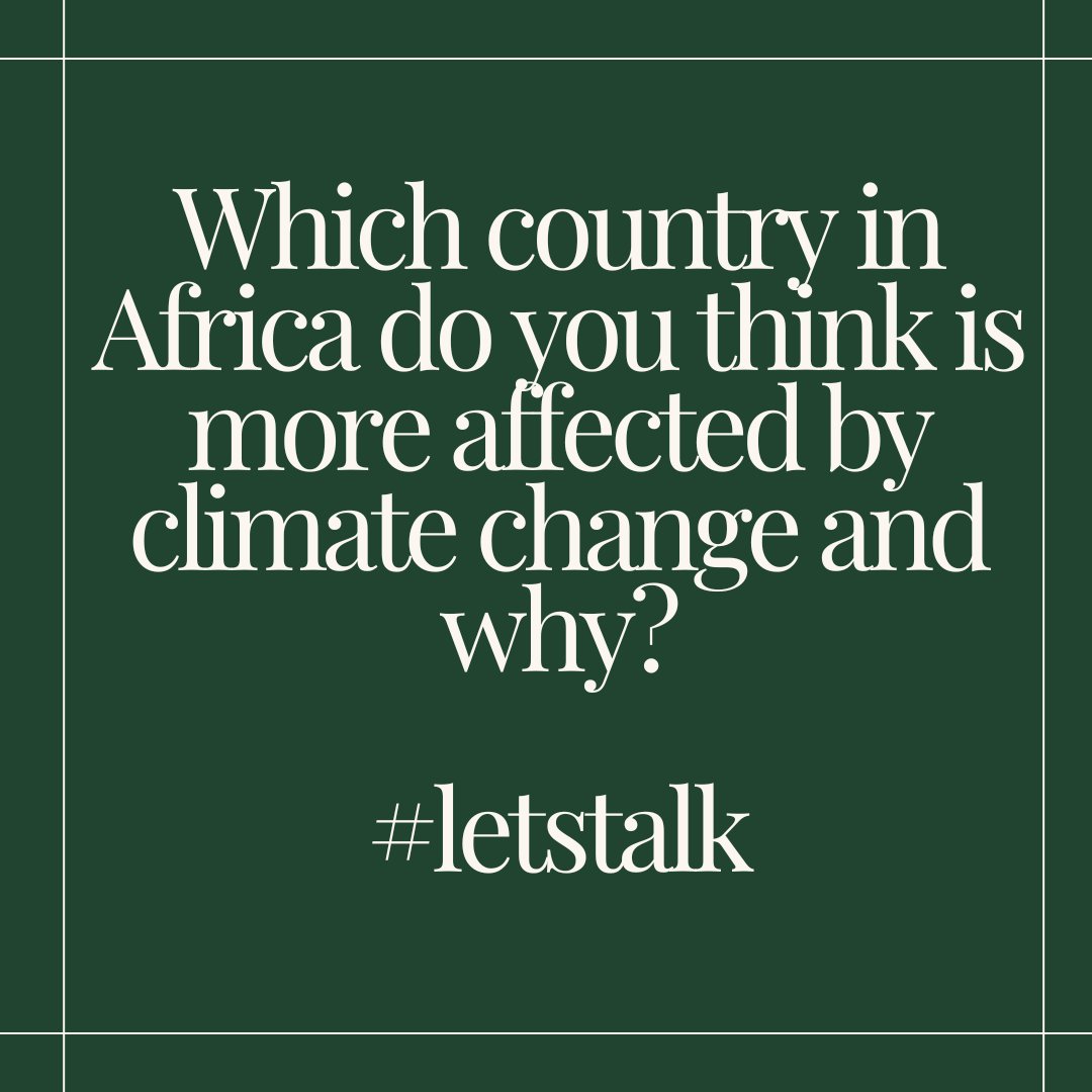 connect_4change's tweet photo. Which country in Africa do you think is more affected by climate change and why? #letstalk #climatechange #climatecrisis #connect4changeafrica #connect4change https://t.co/R5KKffno44