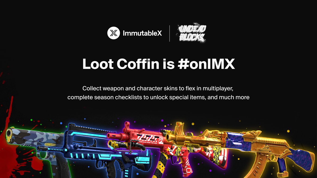 Immutable's tweet photo. The @GameStopNFT Marketplace Feature: @UndeadBlocks

Join the next generation of web3 gamers with the 25K NFT Loot Coffin Collection #onIMX

12K Common Coffins @ 0.01ETH each
10K Rare Coffins @ 0.02ETH each
3K Legendary Coffins @ 0.03ETH each

https://t.co/Yu0D3iLVMm https://t.co/p1K1ZKYlmp