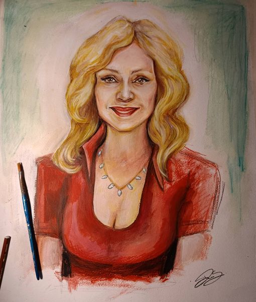 Come mi vede Petra. 
Petra Scognamiglio, Artista a 360°, mi vede così. Non so se è qui. 
Lana Gramma Dina Mite (qualche volta esplodo, se mi fanno arrabbiare!) Dina Poli (ma cittadina del mondo, soprattutto), favolista enigmista.