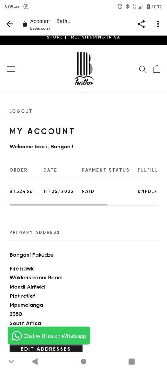 BonganiSam1's tweet photo. @bathu_sa Order not delivered up to date? It's been more than 8 days now but you promised to deliver within 5 days https://t.co/8RUHCwYWDn