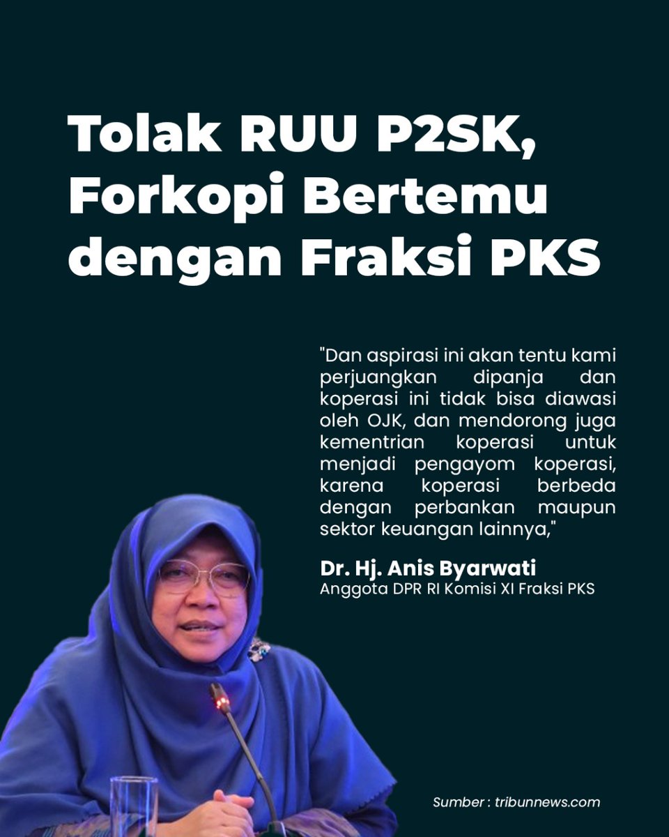 secuilocehan's tweet photo. Ini nih parpol keren yg bisa jadi refernsi di 2024. Terimakasih @FPKSDPRRI yang sudah mau memperjuangkan aspirasi anggota Koperasi.
#TolakOJKdiKoperasi https://t.co/n60DfFzkBs