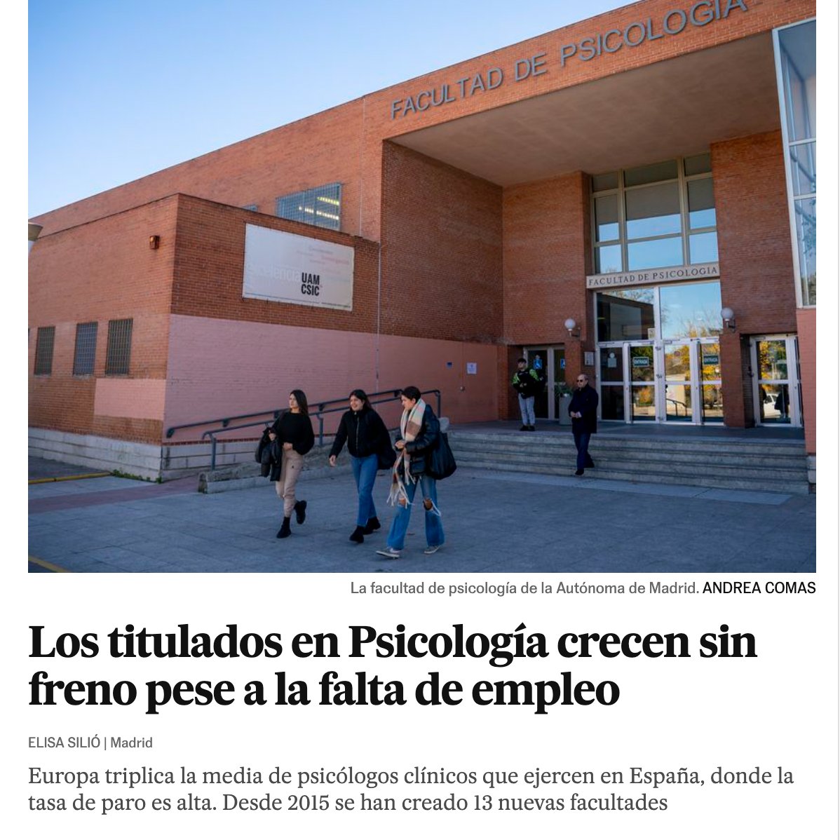 Deberíamos repensar el papel de las universidades públicas. No pueden ser meros parkings de jóvenes para retrasar su entrada en un mercado laboral donde chocan contra un muro de cemento.